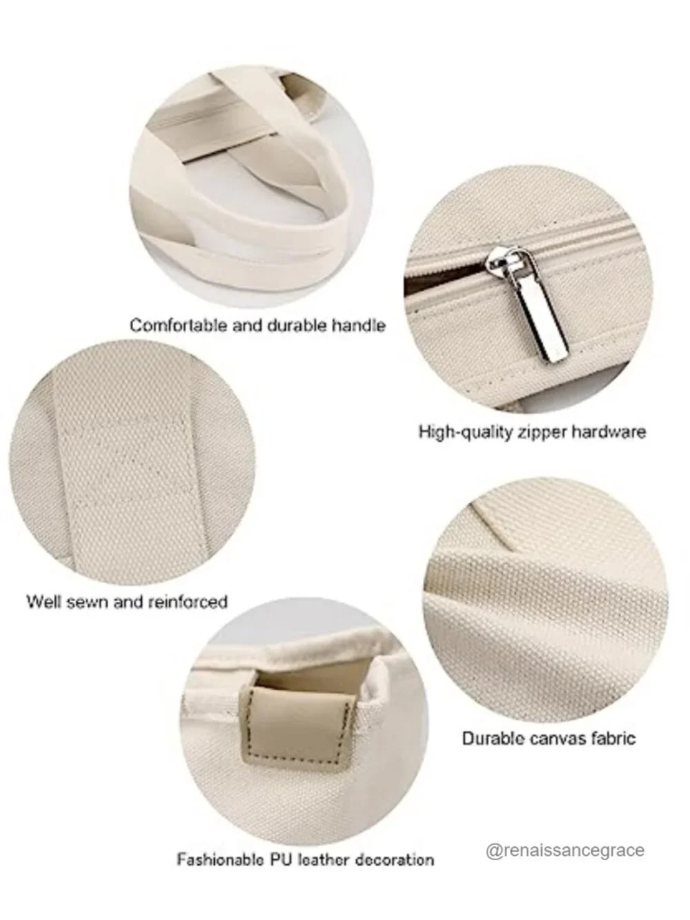 Canvas Tote Bag Women Top Handle Satchel Large Capacity Handbag Work Travel